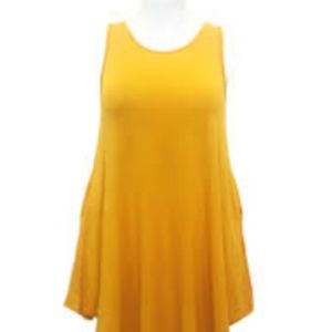 YELLOW sleeveless t-shirt dress